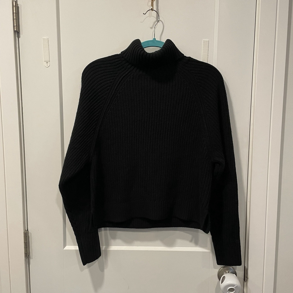 Victoria's Secret PINK Turtleneck Sweater Women's Small Black Pullover Sweater - Picture 2 of 7